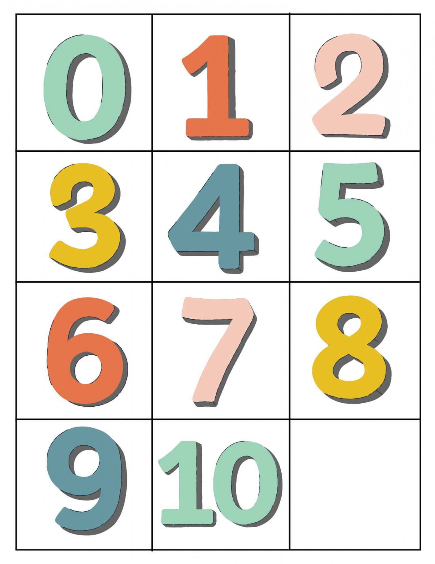 -1 Printable Numbers (Free Templates In All Sizes) - FREE Printables - Free Printable Numbers 1-10