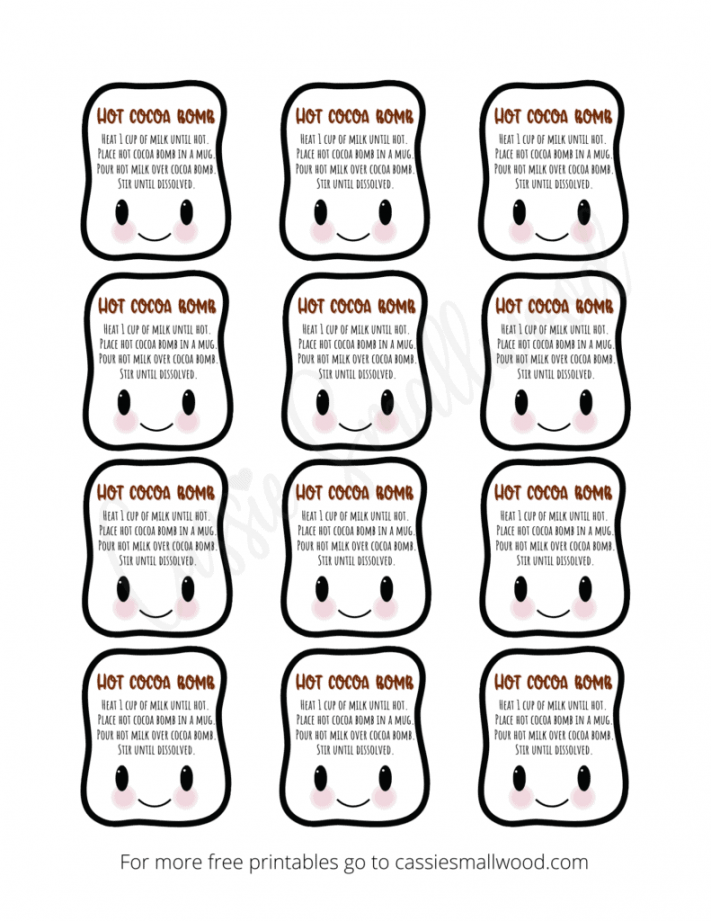 Adorable Hot Chocolate Bomb Labels (Free Printable) - Cassie Smallwood - FREE Printables - Free Printable Printable Hot Chocolate Labels