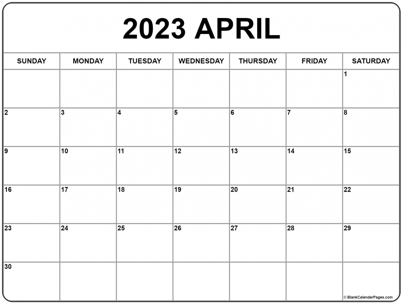 April  calendar  free printable calendar - FREE Printables - Free Printable April Calendar