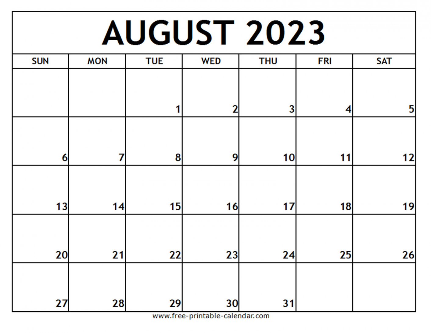 August  Printable Calendar - Free-printable-calendar - Free Printable August Calendar