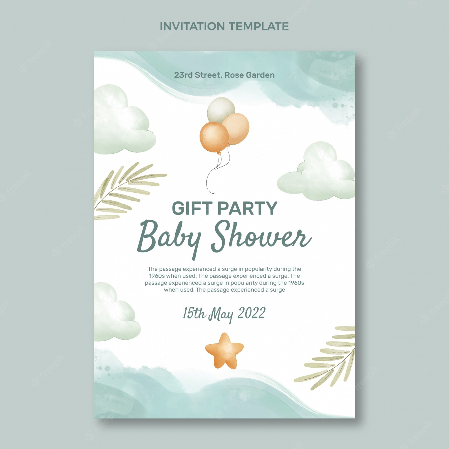 Baby Shower Invitation Template - Free Vectors & PSDs to Download - FREE Printables - Free Printable Baby Shower Invitations
