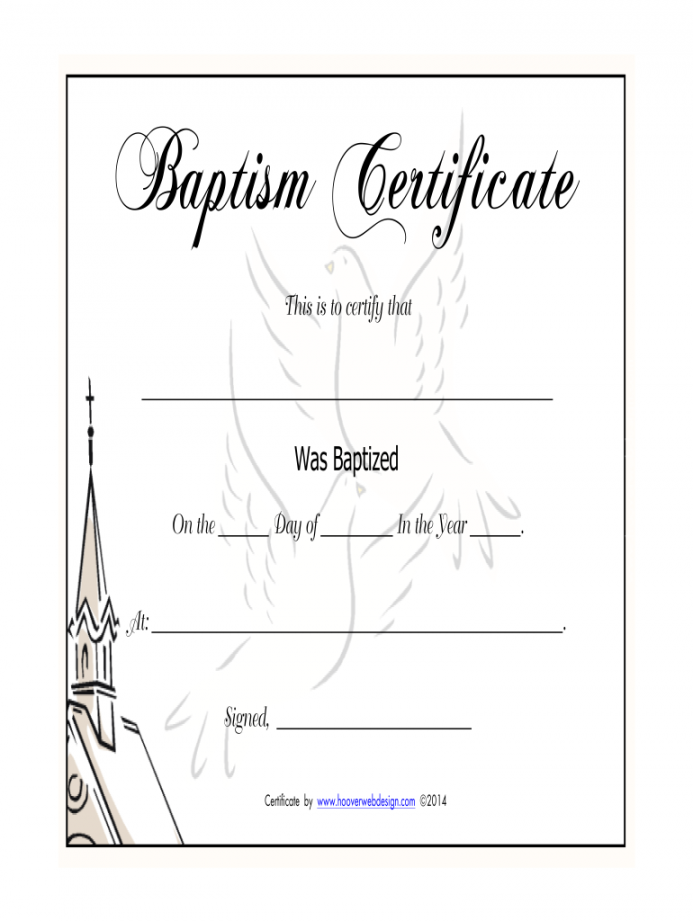 Baptism Certificate - Fill Online, Printable, Fillable, Blank  - FREE Printables - Free Printable Baptism Certificate