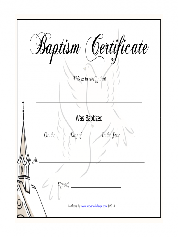 Baptism Certificate - Fill Online, Printable, Fillable, Blank  - FREE Printables - Free Printable Baptism Certificates