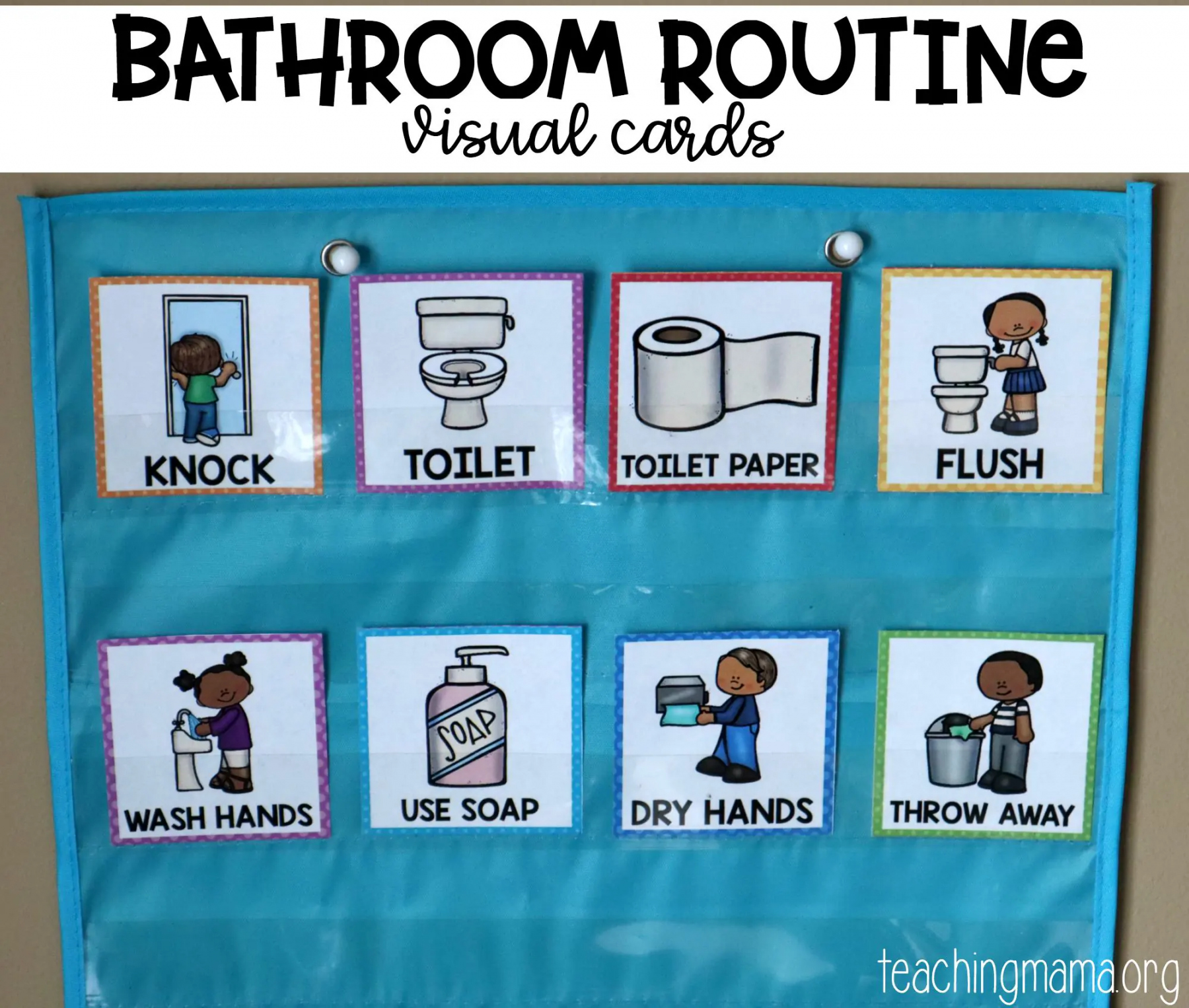 Bathroom Routine Visual Cards - FREE Printables - Free Printable Potty Training Visual Schedule