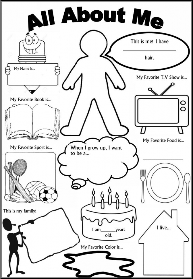 Best All About Me Printable Template - printablee - Free Printable All About Me Worksheet