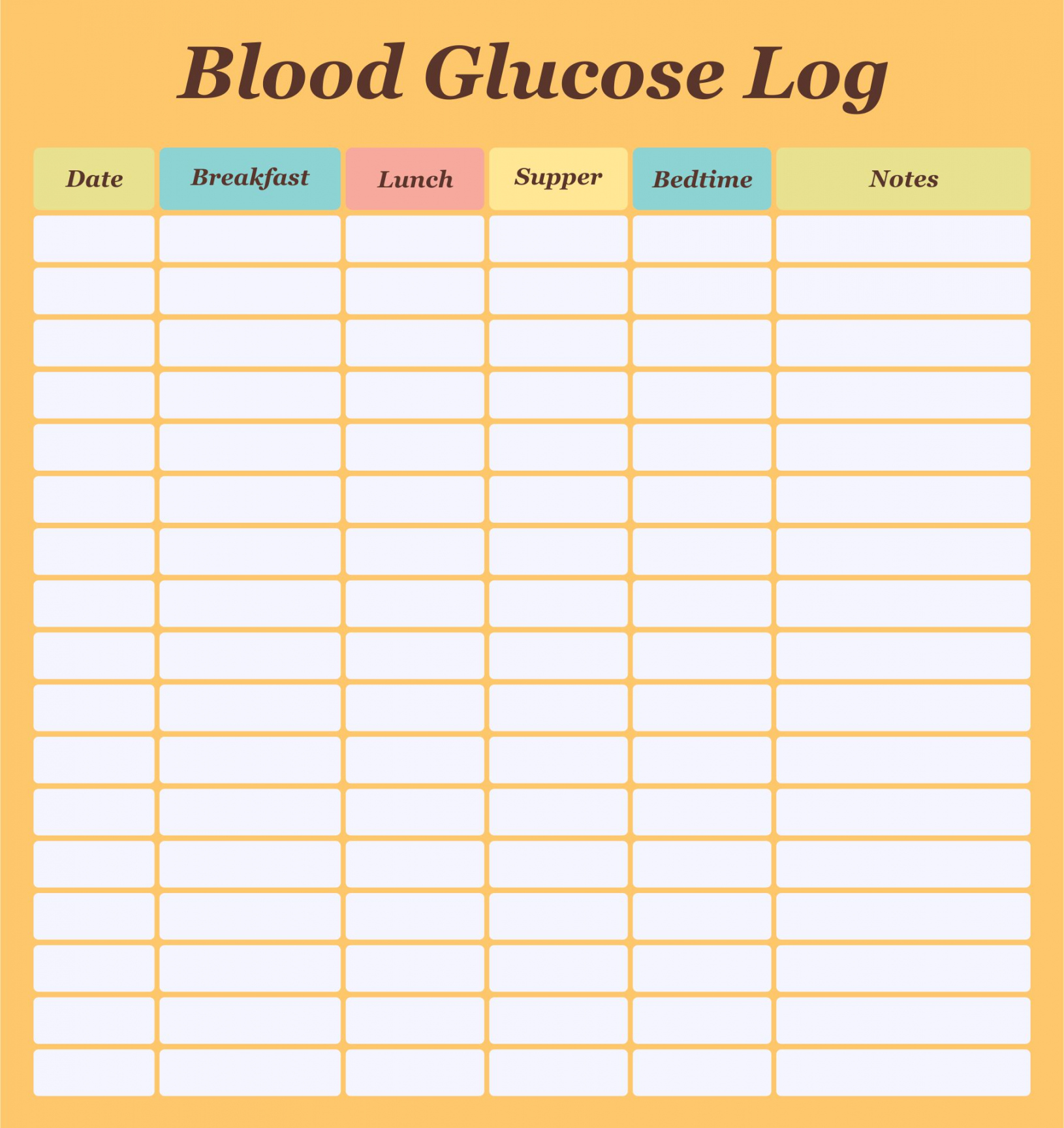 Best Blood Sugar Log Printable - printablee - Free Printable Blood Sugar Log