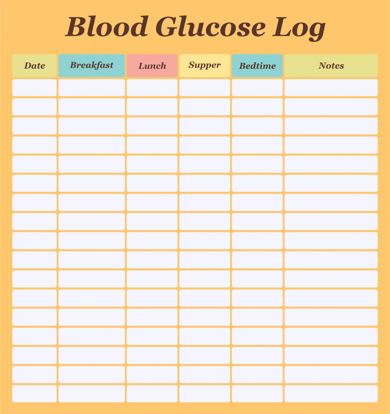 Best Blood Sugar Log Printable - printablee - Free Printable Blood Glucose Log Sheets