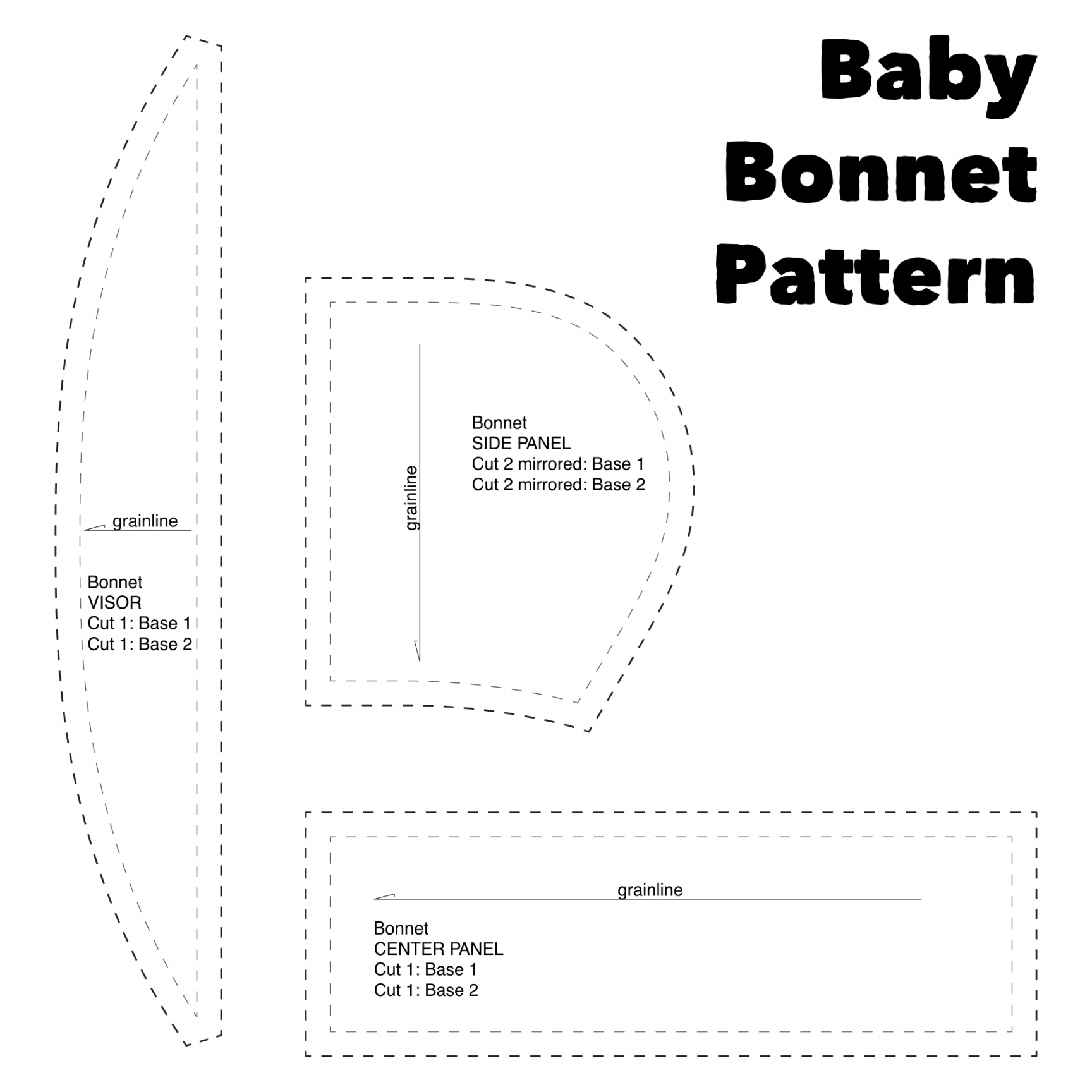 Best Crochet Sunbonnet Sue Printable Pattern - printablee - Printable Easy Bonnet Pattern Free