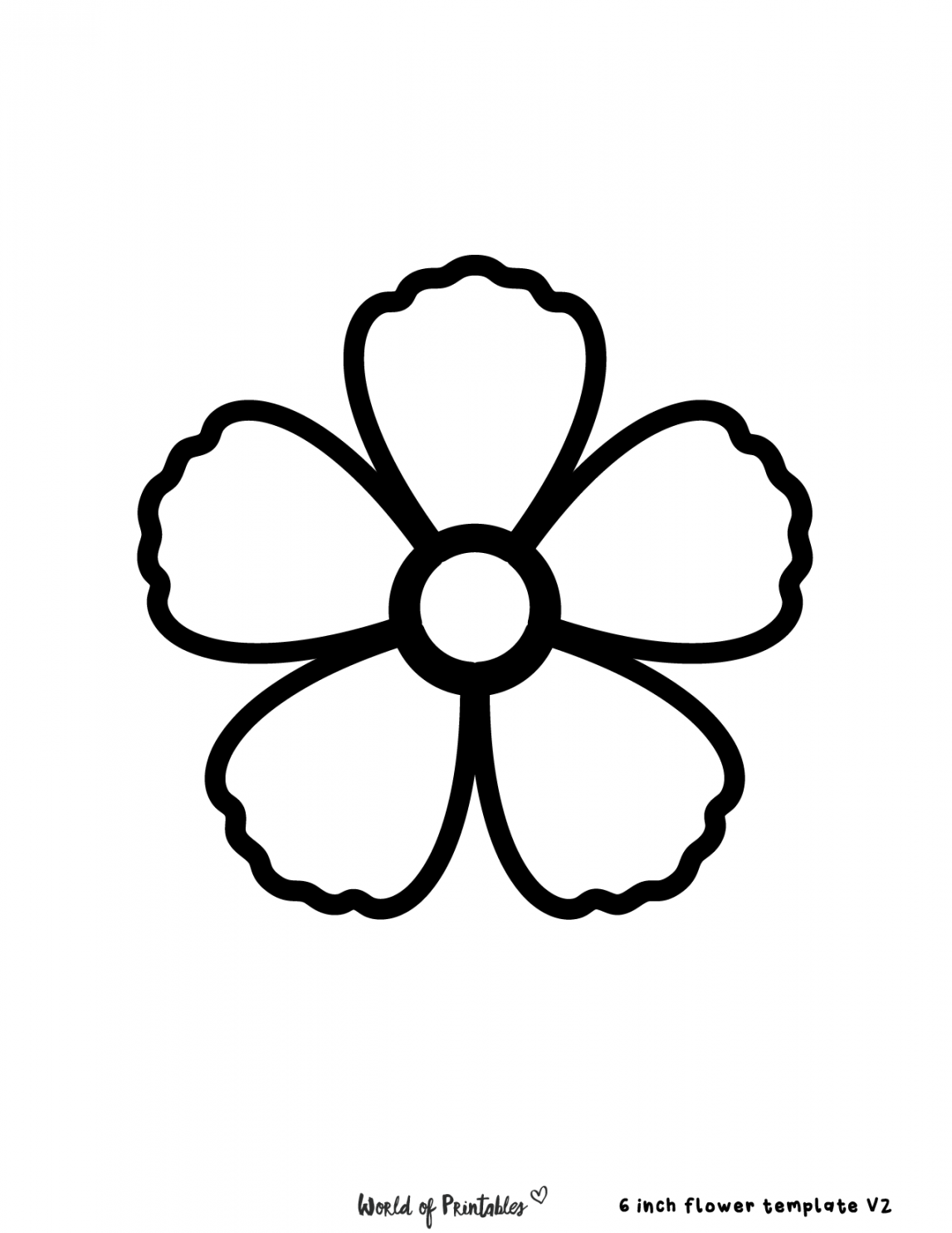 Best Free Flower Templates - World of Printables - FREE Printables - 5 Petal Flower Template Free Printable