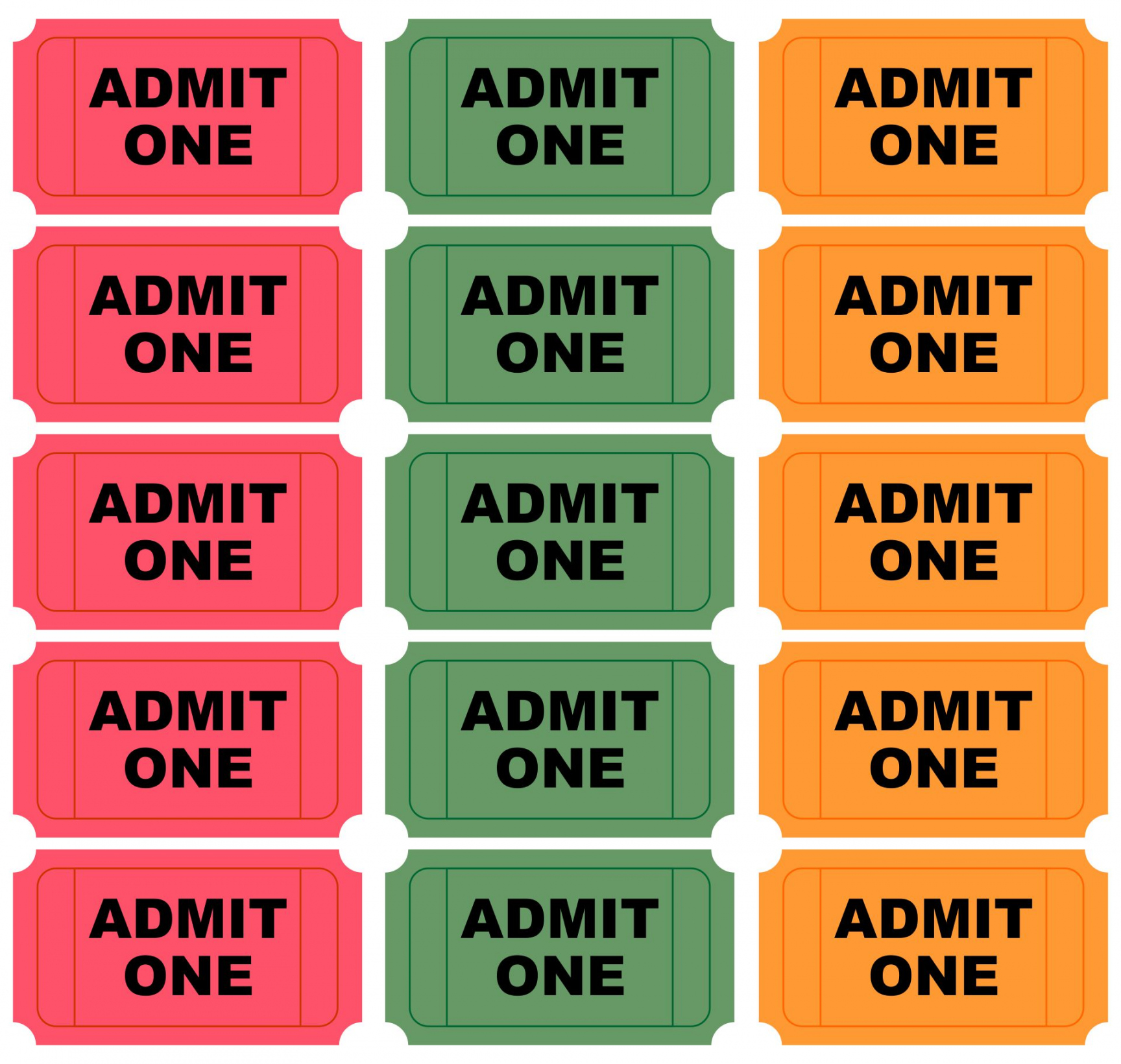 Best Free Printable Admit One Ticket Templates - printablee - Free Printable Tickets