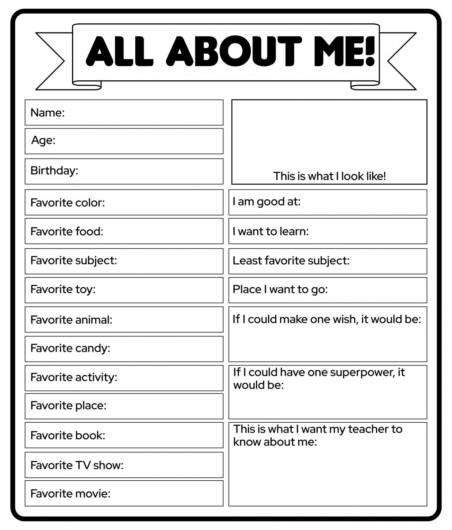 Best Free Printable All About Me Adult - printablee - Free Printable All About Me Worksheet For Adults