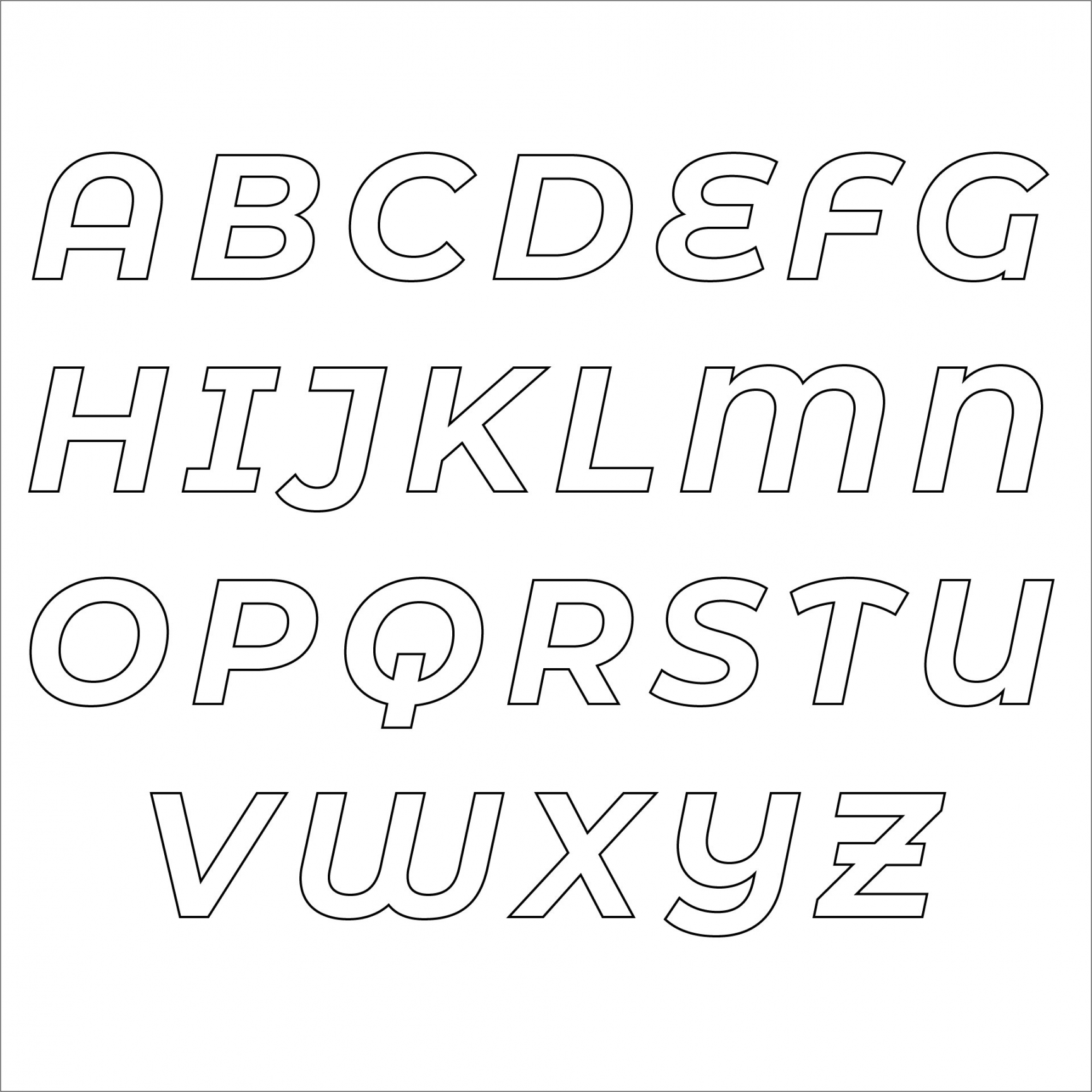 Best Free Printable Alphabet Stencil Letters Template  - FREE Printables - Free Printable Alphabet Stencils