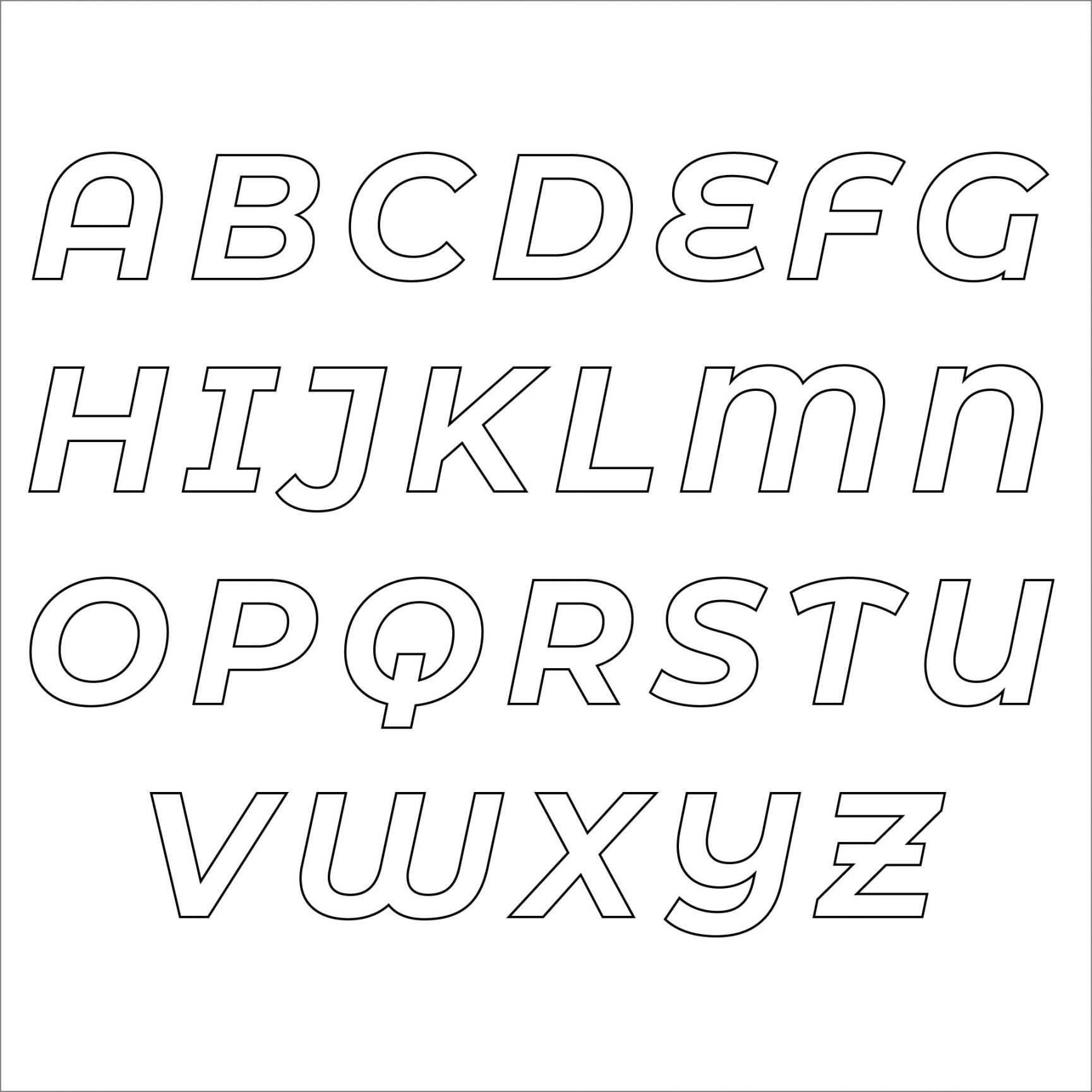 Best Free Printable Alphabet Stencil Letters Template  - FREE Printables - Letter Stencils Free Printable