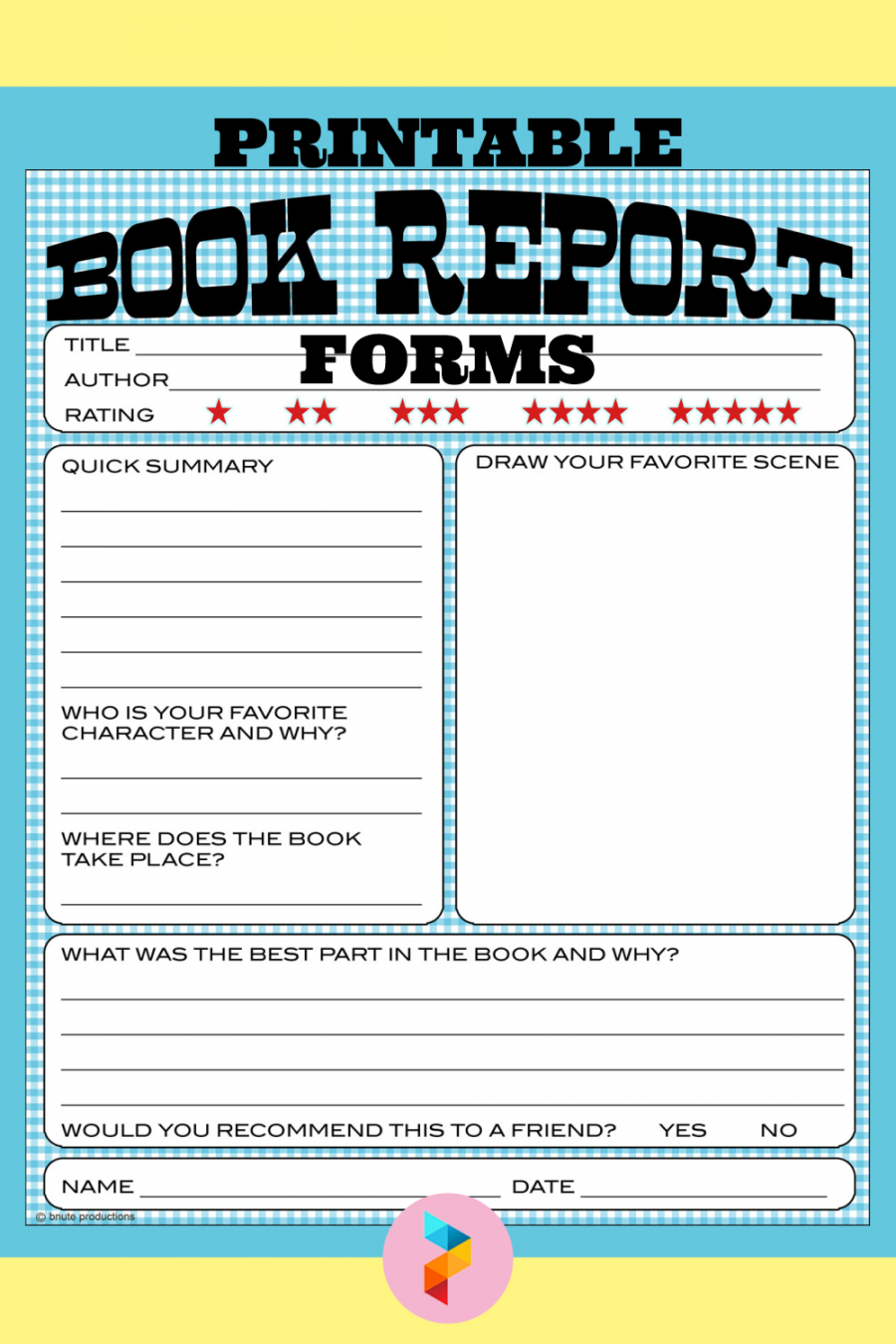Best Free Printable Book Report Forms - printablee - Free Printable Book Report Template
