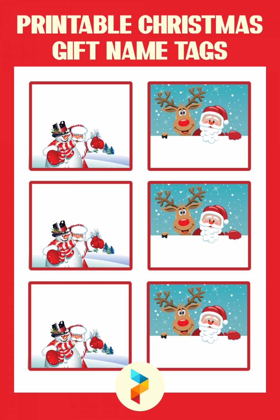 Best Free Printable Christmas Gift Name Tags - printablee - Free Printable Christmas Name Tags