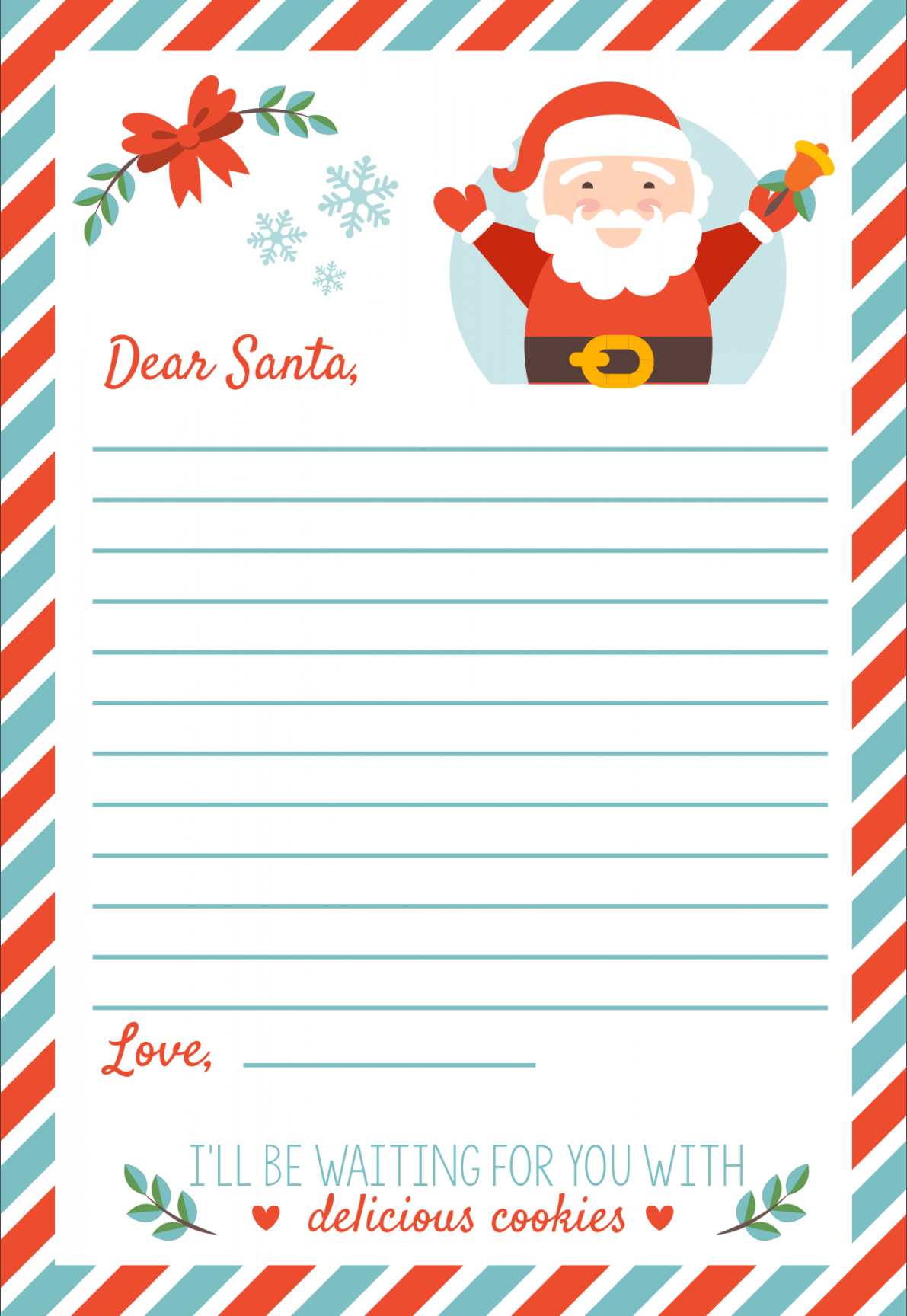 Best Free Printable Christmas Letter Templates - printablee - Christmas Letter Templates Free Printable