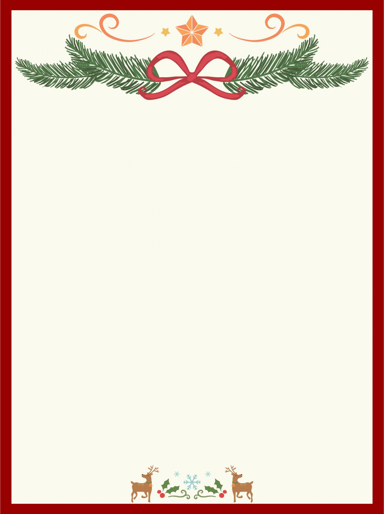 Best Free Printable Christmas Stationary Borders - printablee - Free Printable Christmas Stationery