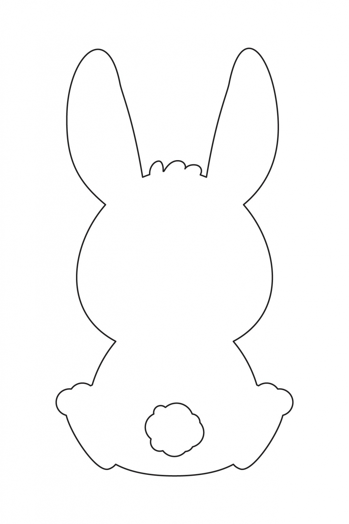Best Free Printable Easter Bunny Stencil - printablee - Free Printable Easter Bunny Template