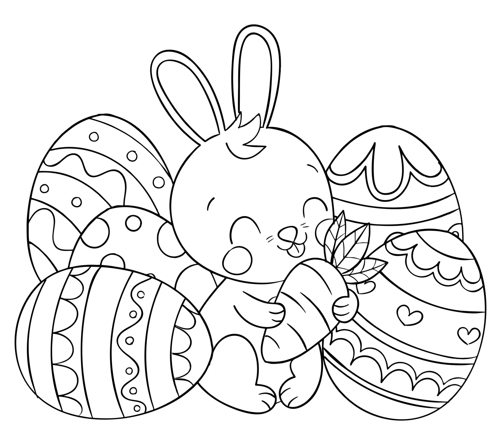 Best Free Printable Easter Egg Coloring Page - printablee - Free Printable Easter Coloring Pages