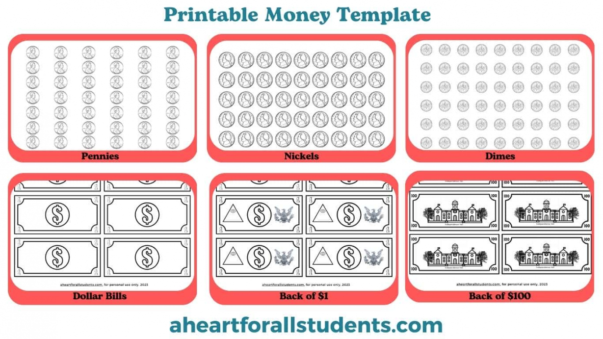 Best FREE Printable Money Template: Classroom or Homeschool - A  - FREE Printables - Free Printable Classroom Money Template