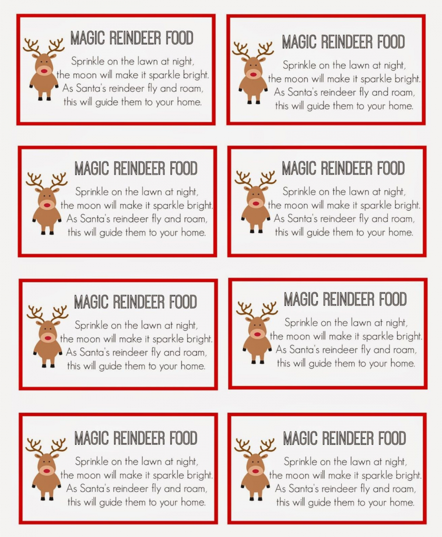 Best Free Reindeer Food Tags Printables - printablee - Reindeer Food Free Printable