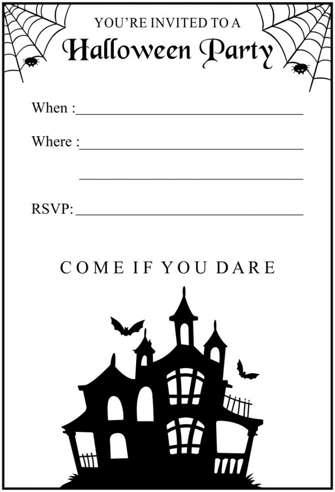 Best Halloween Birthday Invitations Printable Black And White  - FREE Printables - Blank Free Printable Halloween Party Invitations