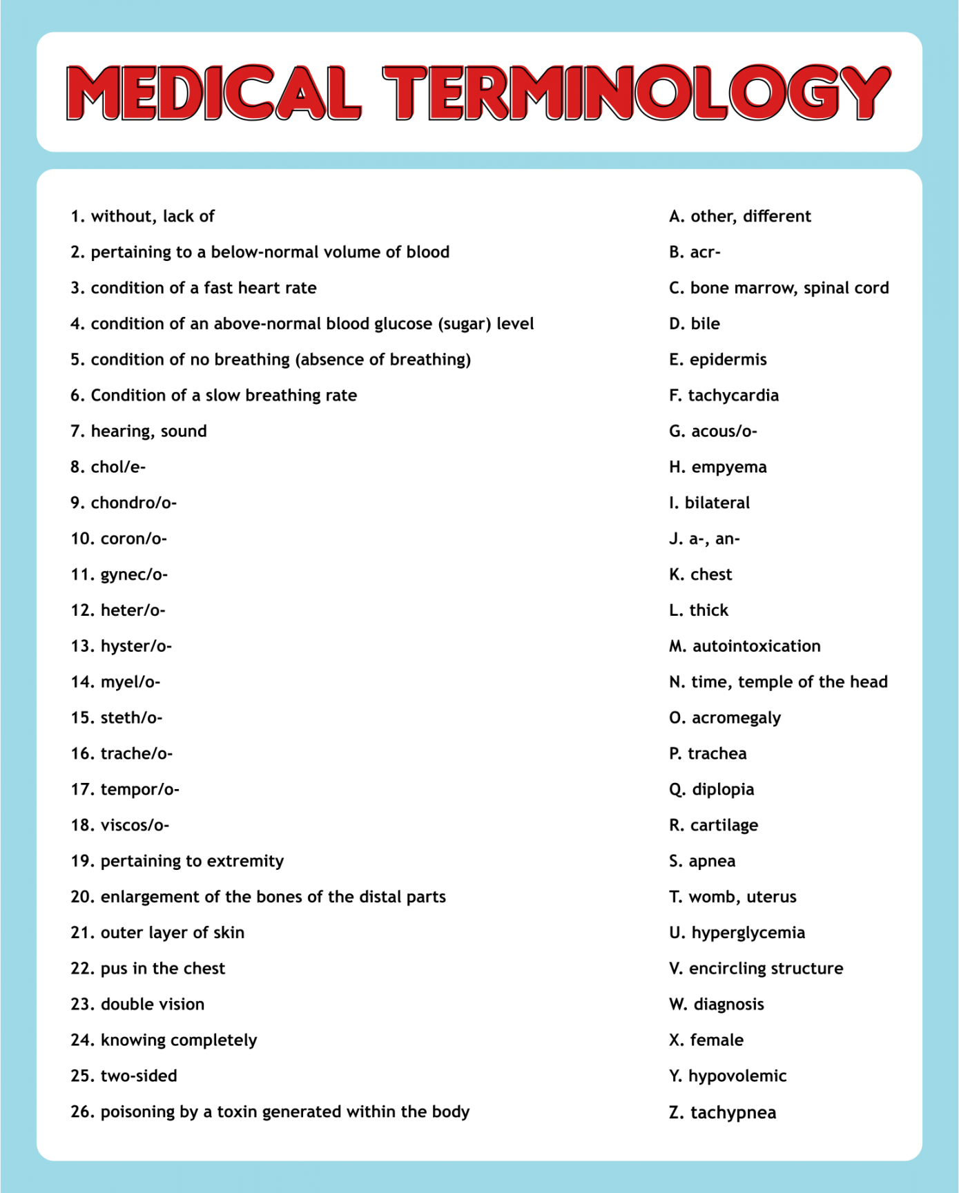 Best Medical Terminology Worksheets Printable - printablee - Free Printable Medical Terminology Worksheet