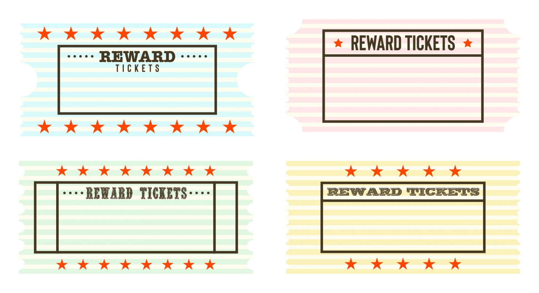 Best Printable Blank Tickets - printablee - Free Printable Reward Tickets