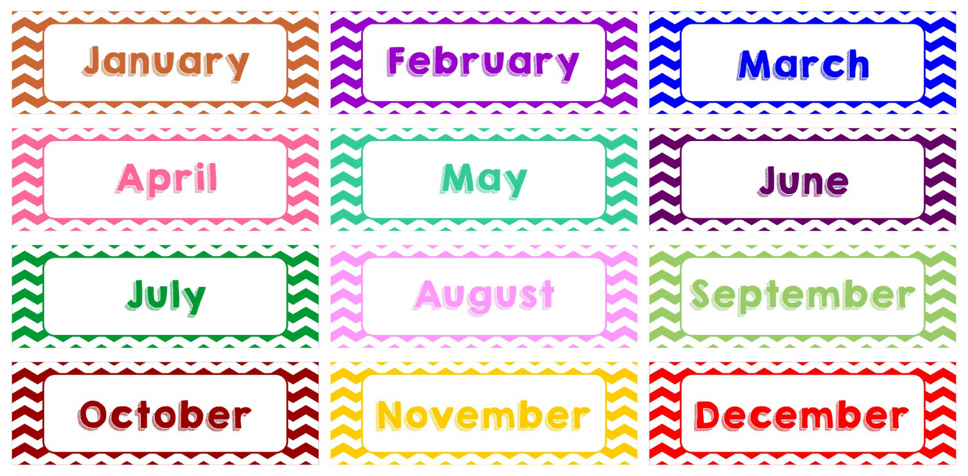 Best Printable Calendar Month Labels - printablee - Free Printable Months Of The Year Labels