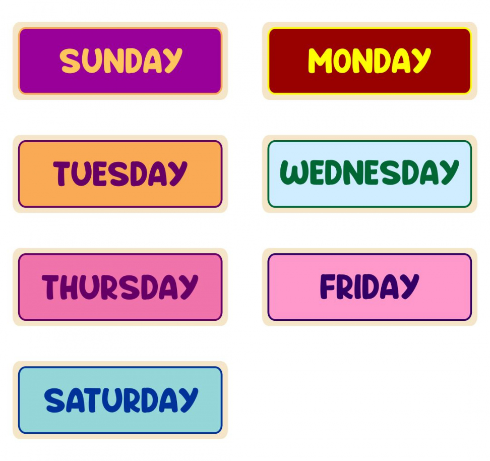 Best Printable Calendar Month Labels - printablee - Free Printable Days Of The Week Labels