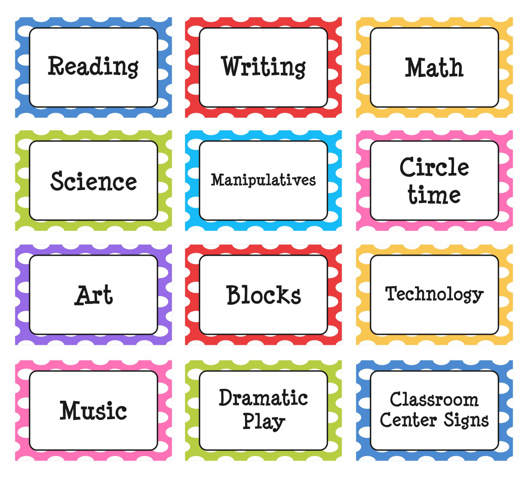 Best Printable Classroom Center Signs - printablee - Pdf Free Printable Center Signs