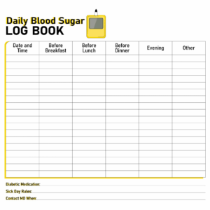 large print free printable blood sugar log sheet - FREE Printable HQ