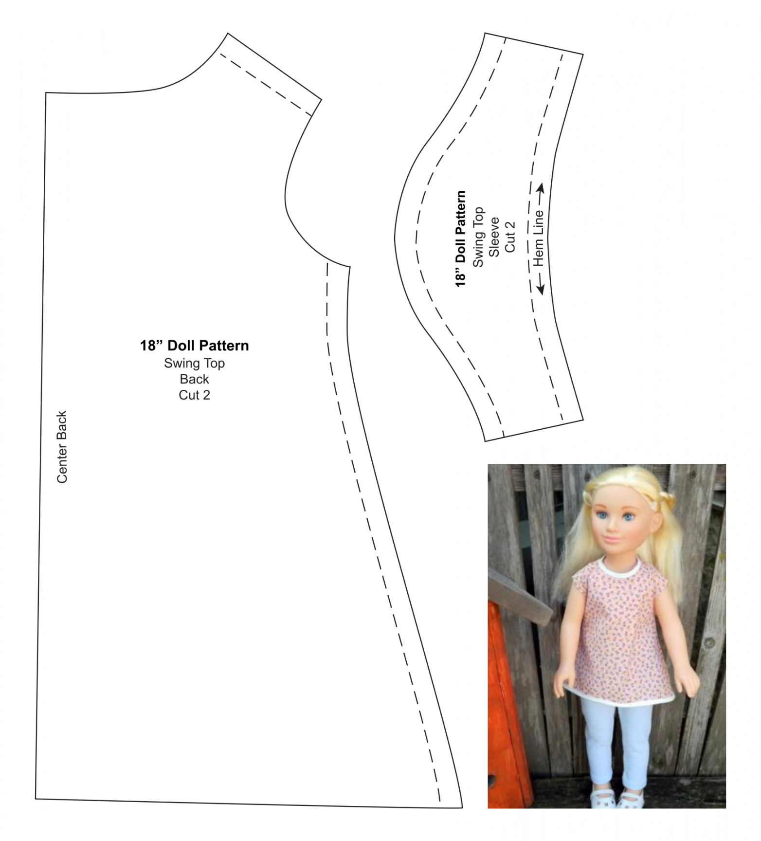 Best Printable Doll Clothes Patterns - printablee - Printable 18 Doll Clothes Patterns Free