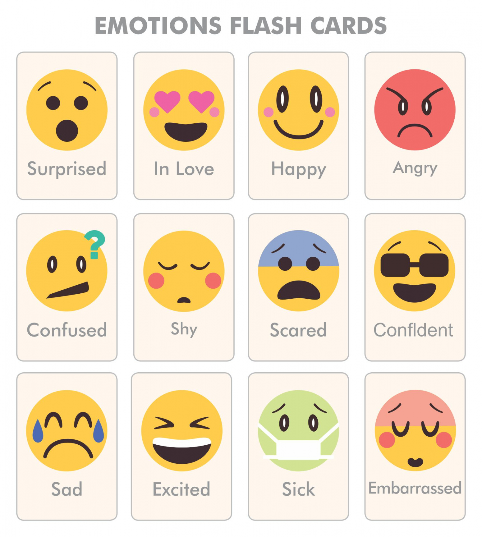 Best Printable Emotion Cards - printablee - Free Printable Emotion Cards Printable