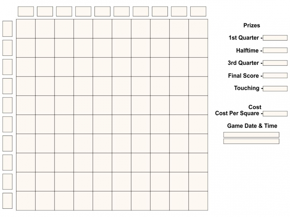 Best Printable Football Pool Grid Sheets - printablee - Free Printable 100 Square Grid Football Pool