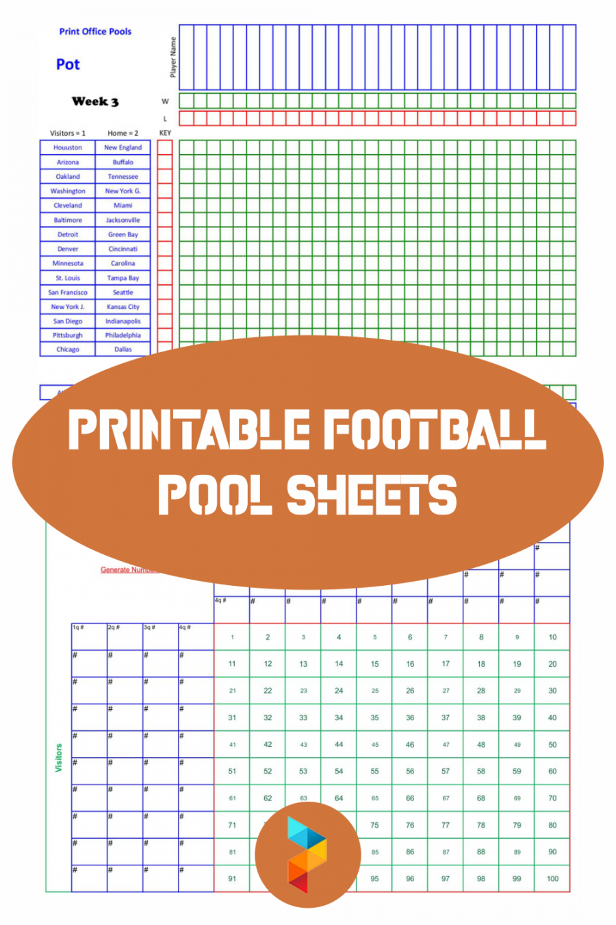 Best Printable Football Pool Sheets - printablee - Free Printable Football Pool Sheets