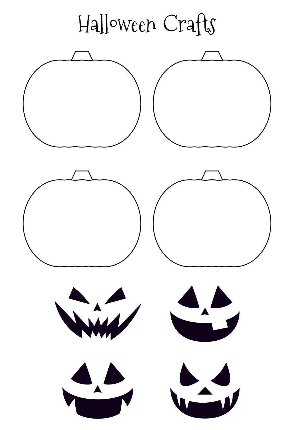 Best Printable Halloween Projects - printablee - Halloween Crafts For Kids+Free Printable