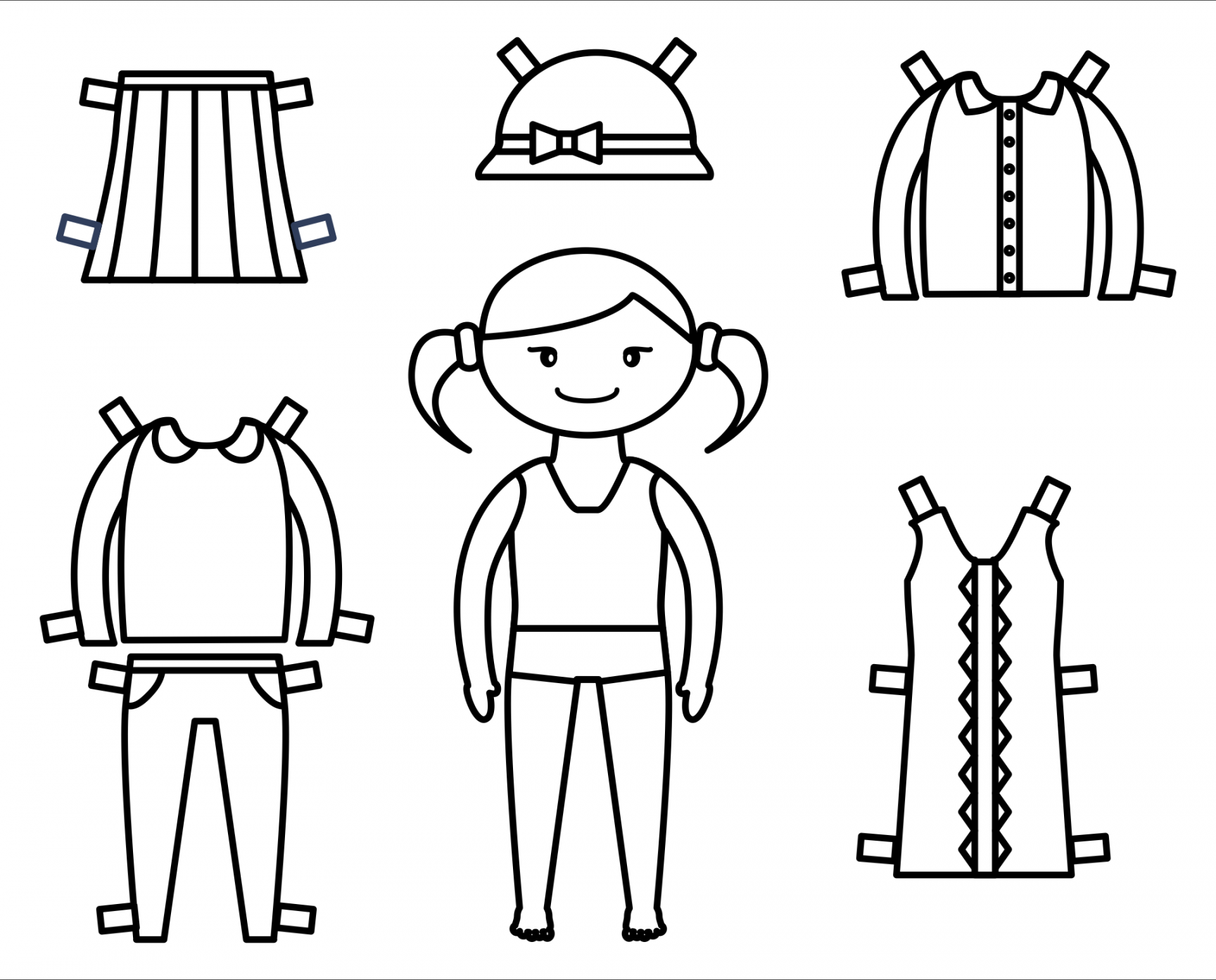 Best Printable Paper Dolls To Color - printablee - Free Printable Cut Out Paper Dolls