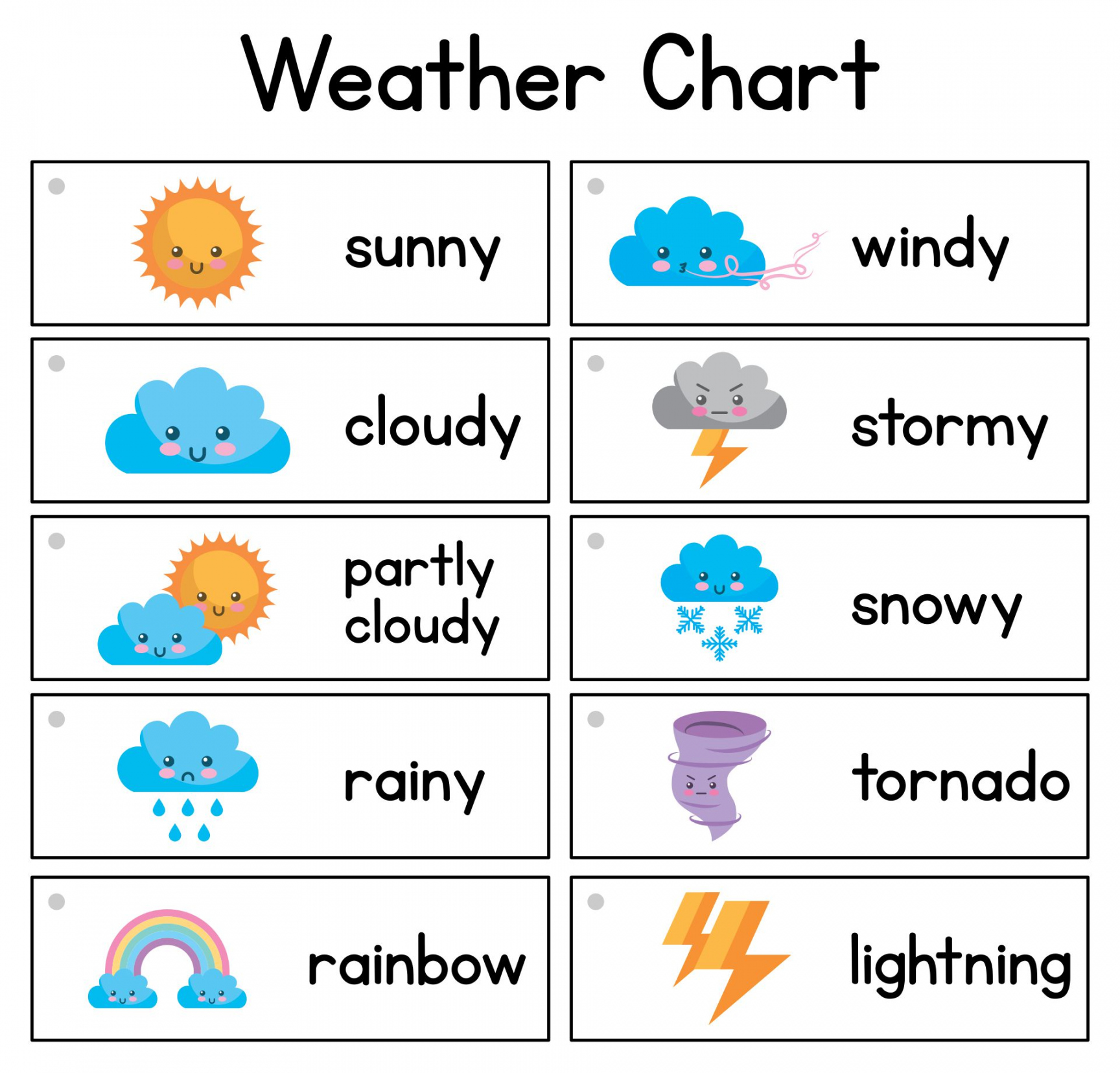 Best Printable Weather Chart For Kindergarten - printablee - Free Printable Weather Chart