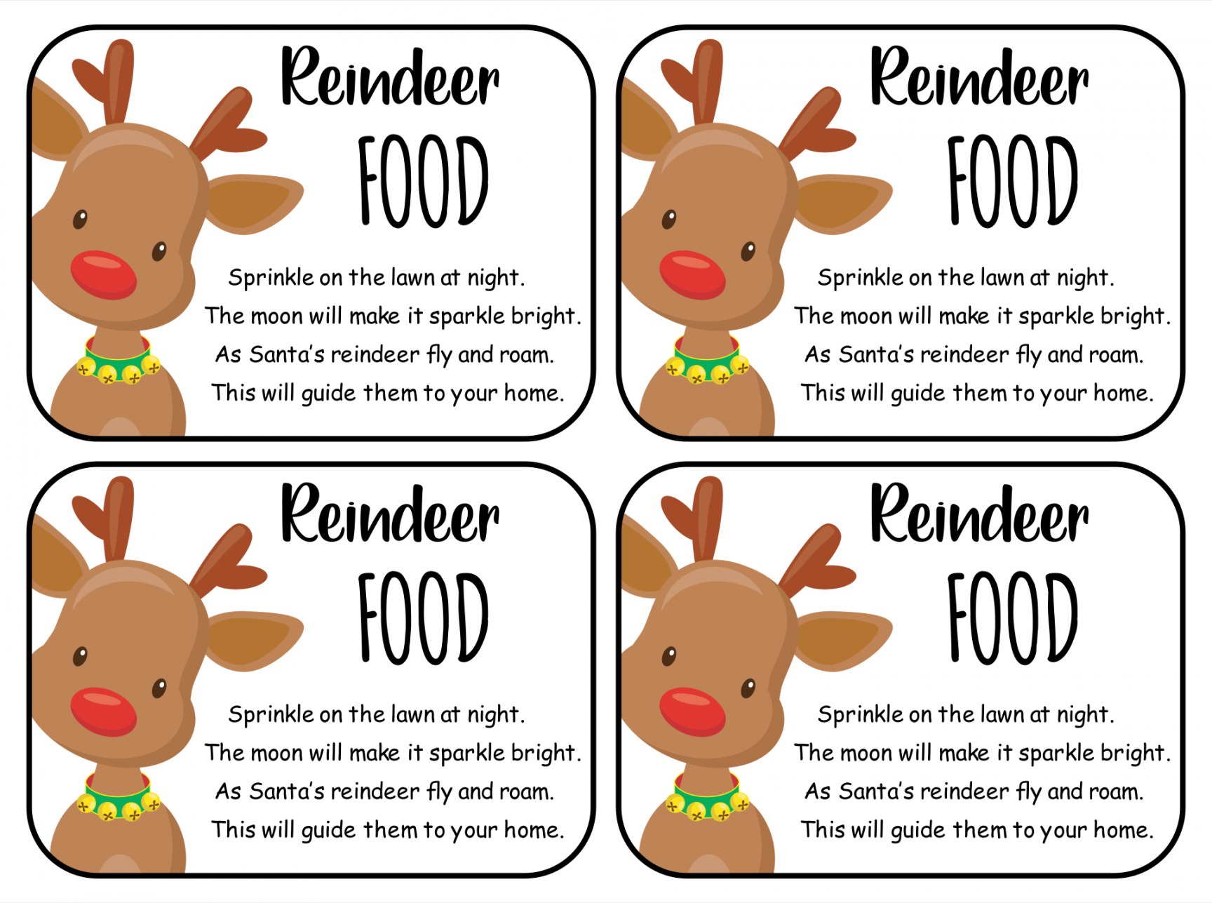 Best Reindeer Food Poem Printable Labels - printablee - Free Reindeer Food Printable