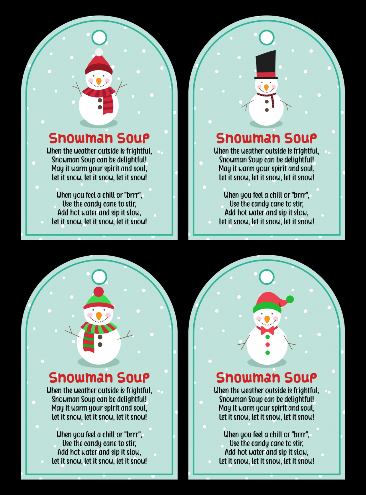 Best Snowman Soup Printable Labels - printablee - Free Printable Snowman Soup Poem Printable
