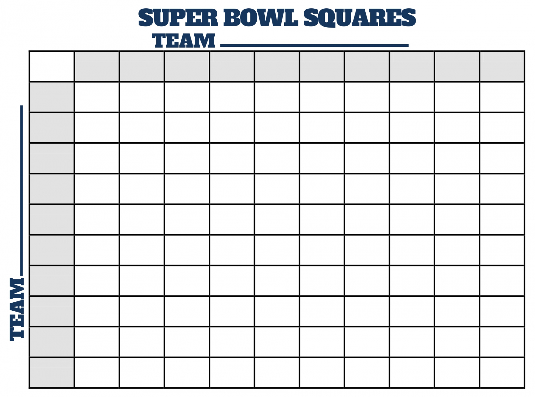 Best Super Bowl Football Squares Printable - printablee - Free Printable Football Squares