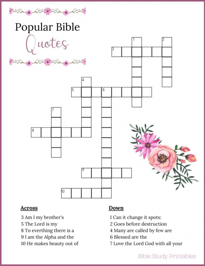 Bible Crossword Puzzles for Learning Scripture - Bible Study  - FREE Printables - Free Printable Bible Crossword Puzzles With Answers