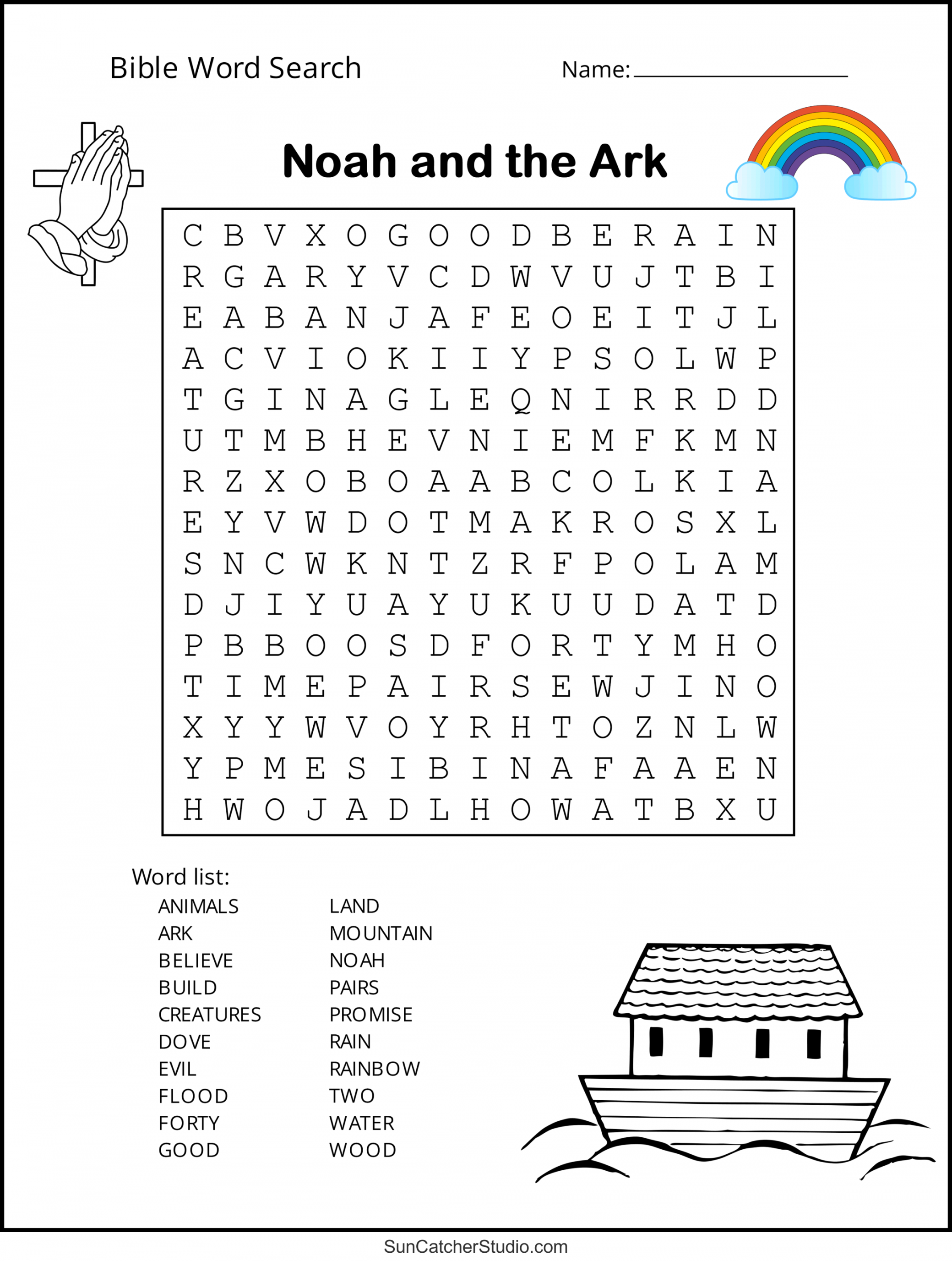 Bible Word Search (Free Printable Christian Puzzles) – DIY  - FREE Printables - Free Printable Bible Games
