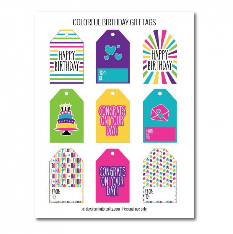 + Birthday Gift Tags Free PDF Printables (All in this article  - FREE Printables - Free Printable Birthday Tags
