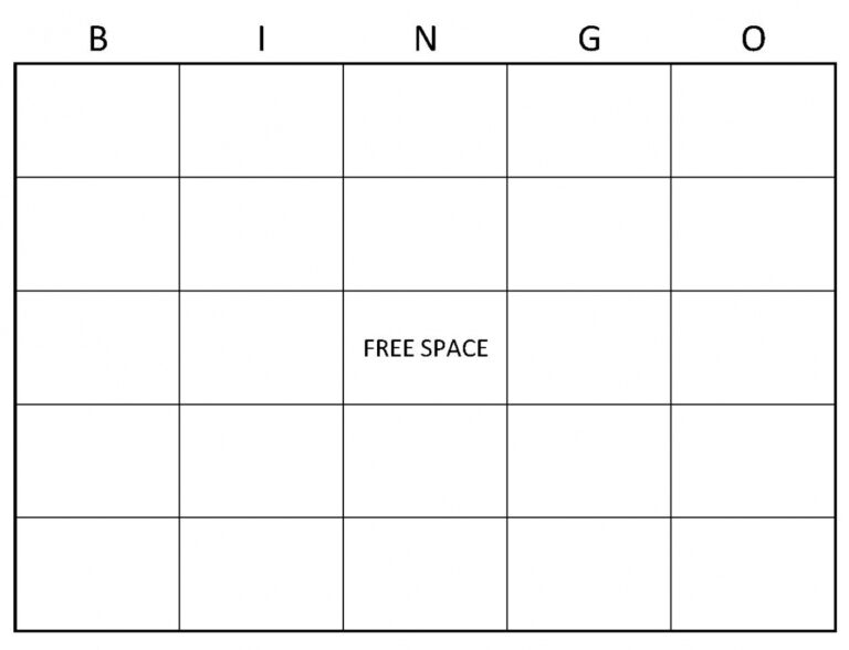 blank bingo card template free - Blank Bingo Cards Blank Bingo Card Template Free Printables 1 768x588 