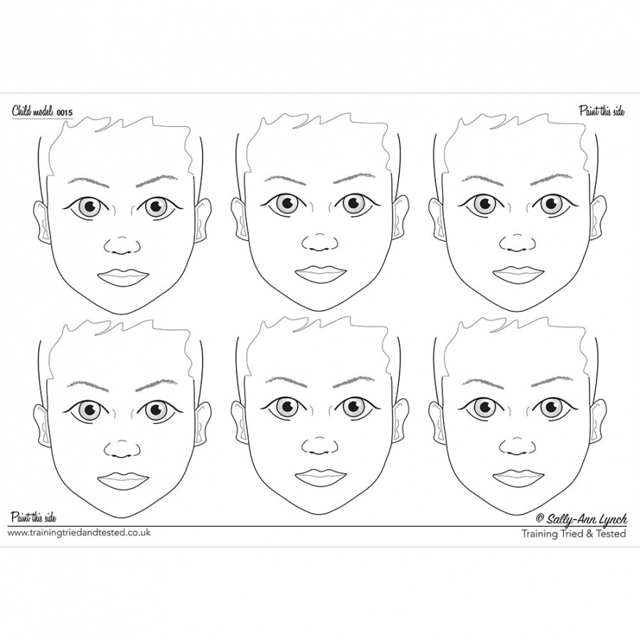 Blank Face PDF, Practice Sheets, Face Paints & More - Facepaint - Face Painting Templates Free Printable