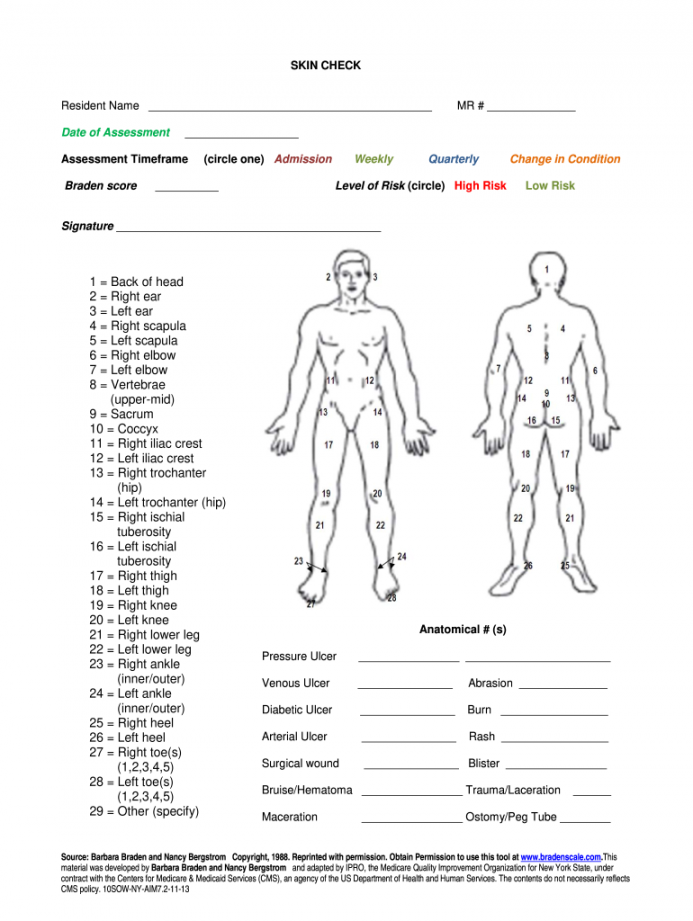 Body Check Form - Fill Online, Printable, Fillable, Blank  pdfFiller - FREE Printables - Free Printable Skin Assessment Forms