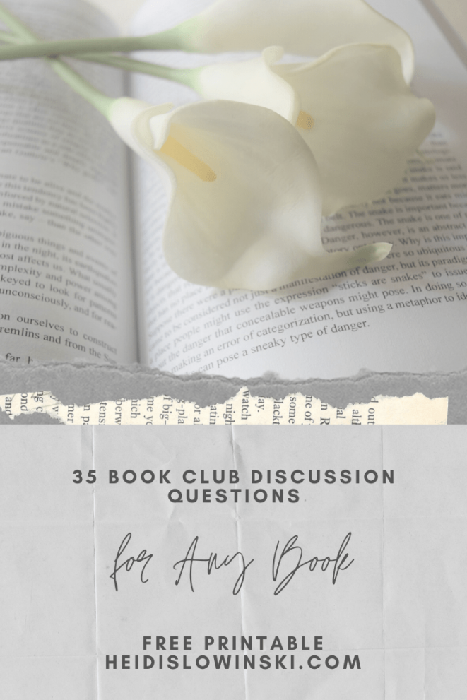 Book Club Discussion Questions - Get A Free Download - Heidi  - FREE Printables - Free Printable Book Club Questions