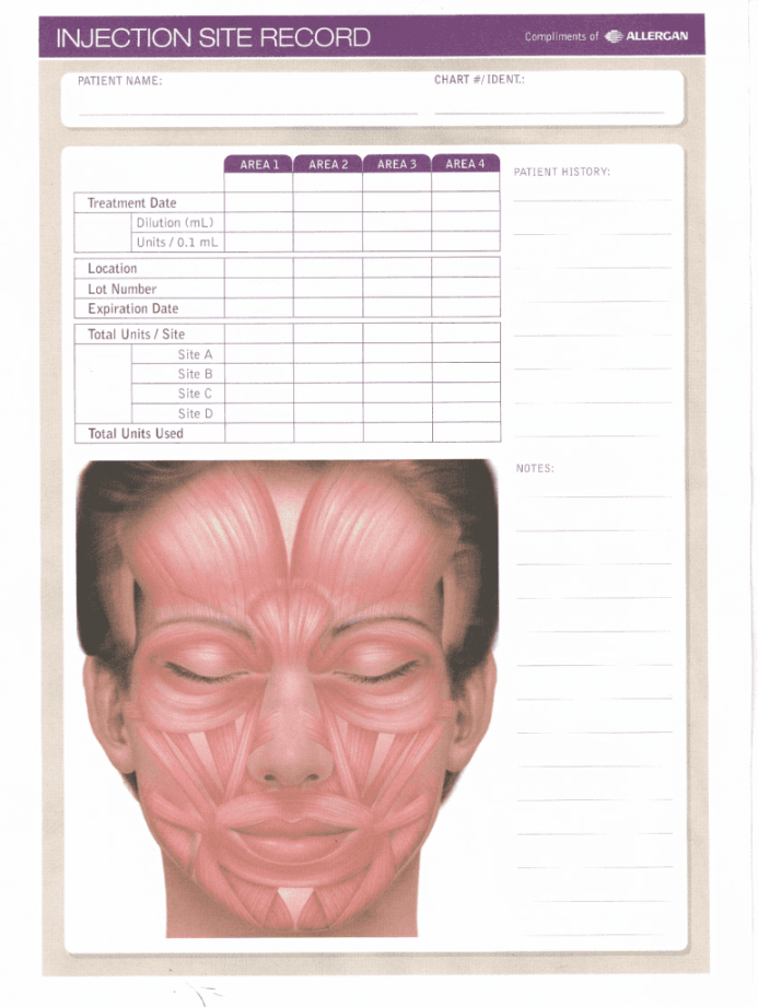 Botox Face Diagram Pdf - Fill Online, Printable, Fillable, Blank  - FREE Printables - Free Printable Botox Face Chart